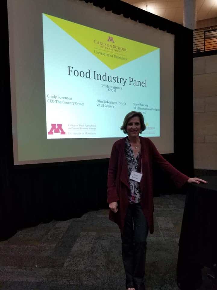 Cindy presenting at the University of MN Food Industry Panel